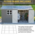 thumbnail image 4 of 12x10 FT Metal Outdoor Storage Shed, Large Waterproof Garden Tool Shed with Lockable Doors, Steel Utility Shed for Backyard, Patio, Lawn & Garden, Grey, 4 of 10