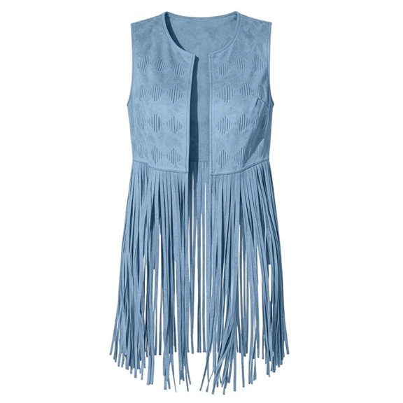 PBFRDSJ Women's Jackets Sleeveless 60s 70s Hippie Vest Long Boho Cutout Cardigan