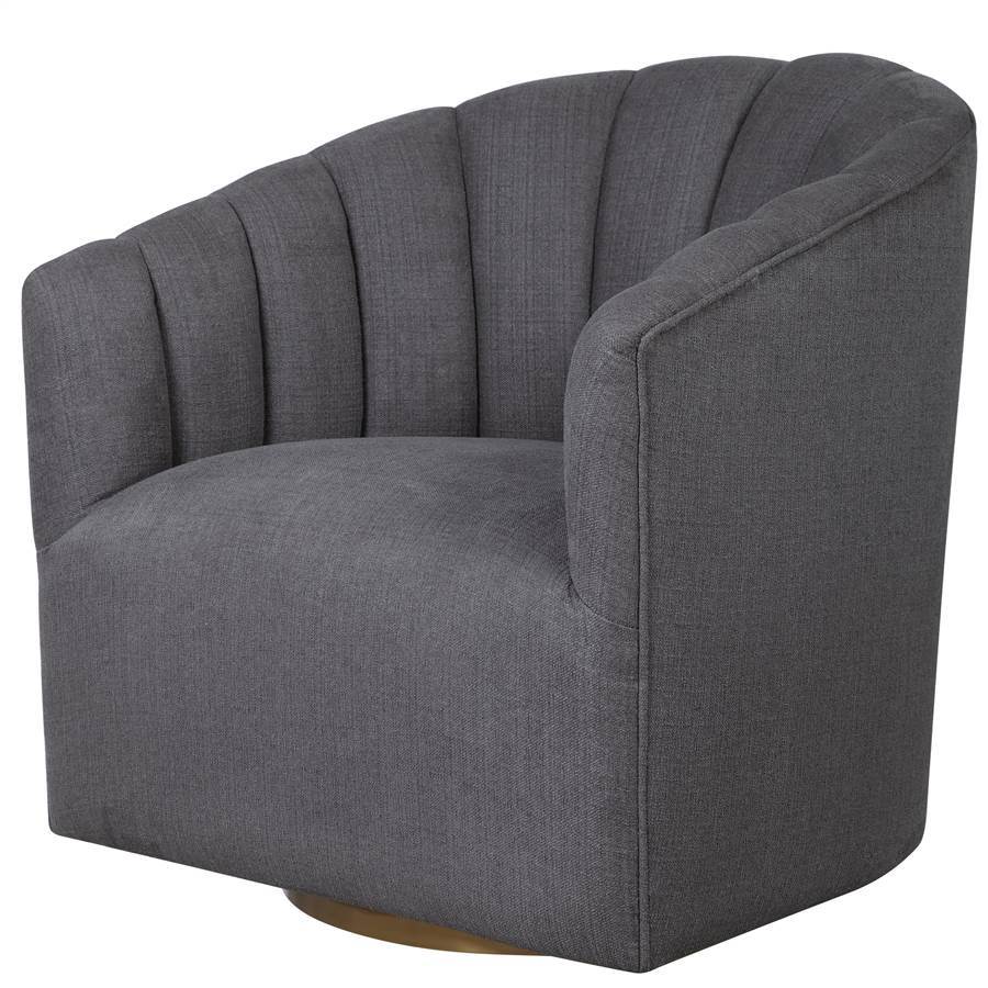 Modern Swivel Chair In Charcoal Gray Walmart Com Walmart Com