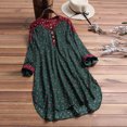 thumbnail image 2 of Gibobby Blusas Para Mujeres Patchwork Top Camisa Tamaño Blusa Manga Floral Vintage Plus Long Women Print Blusa de mujer（Verde， XXXXXL), 2 of 3