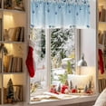 thumbnail image 3 of Christmas Tree Navy Ball Valances for Windows, 54 x 18in, White Pine Branch Winter Snowflakes Blue Rod Pocket Kitchen Valance Curtain Light Filtering Window Treatments for Living Room Bedroom, 3 of 7