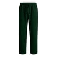 thumbnail image 3 of Krdevn Boys Solid Drawstring Open Hem Sweatpants Fall Winter Loose Straight Jogger Pants with Patch Pockets 9-10 Years,Dark Green, 3 of 8
