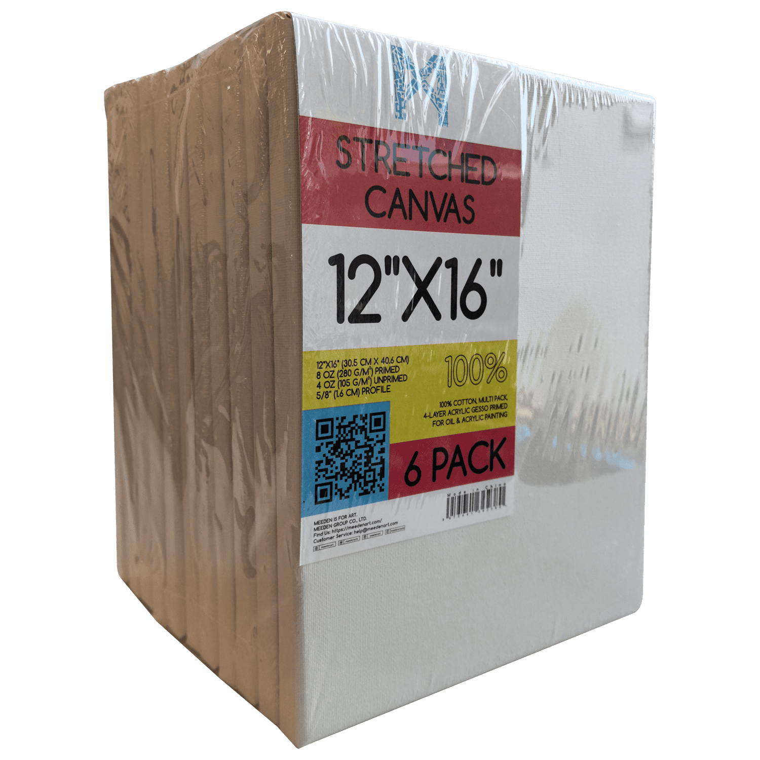 M Stretched Canvas, Blank White Canvases for Acrylic Oil Pouring & Airbrushing Painting