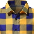 thumbnail image 5 of Men's Plaid Button Down Shirts Short Sleeve 4-Way Stretch Slim Fit Dress Shirts for Men Business Casual Shirts Size M-4XL Yellow, 5 of 5