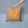 thumbnail image 2 of Carolines Treasures BB1104-BL-OR-PW1414 Crab Burlap and Orange   Canvas Fabric Decorative Pillow BB1104 14Hx14W, 2 of 4