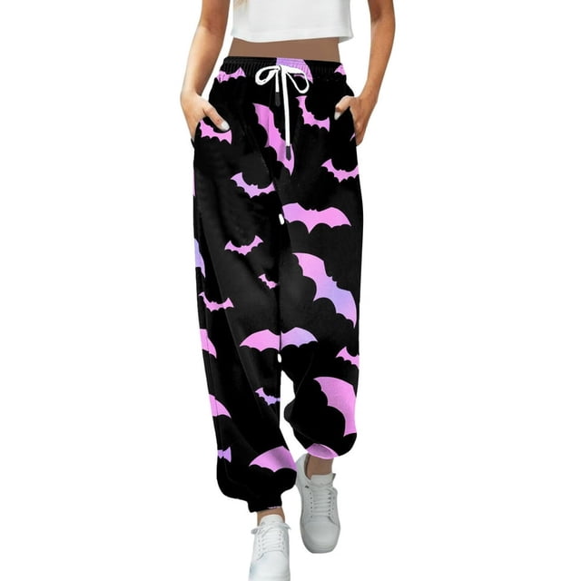 Nouveau Pantalon Décontracté Mode Impression 3D pour Femmes Taille Haute à Cordon
