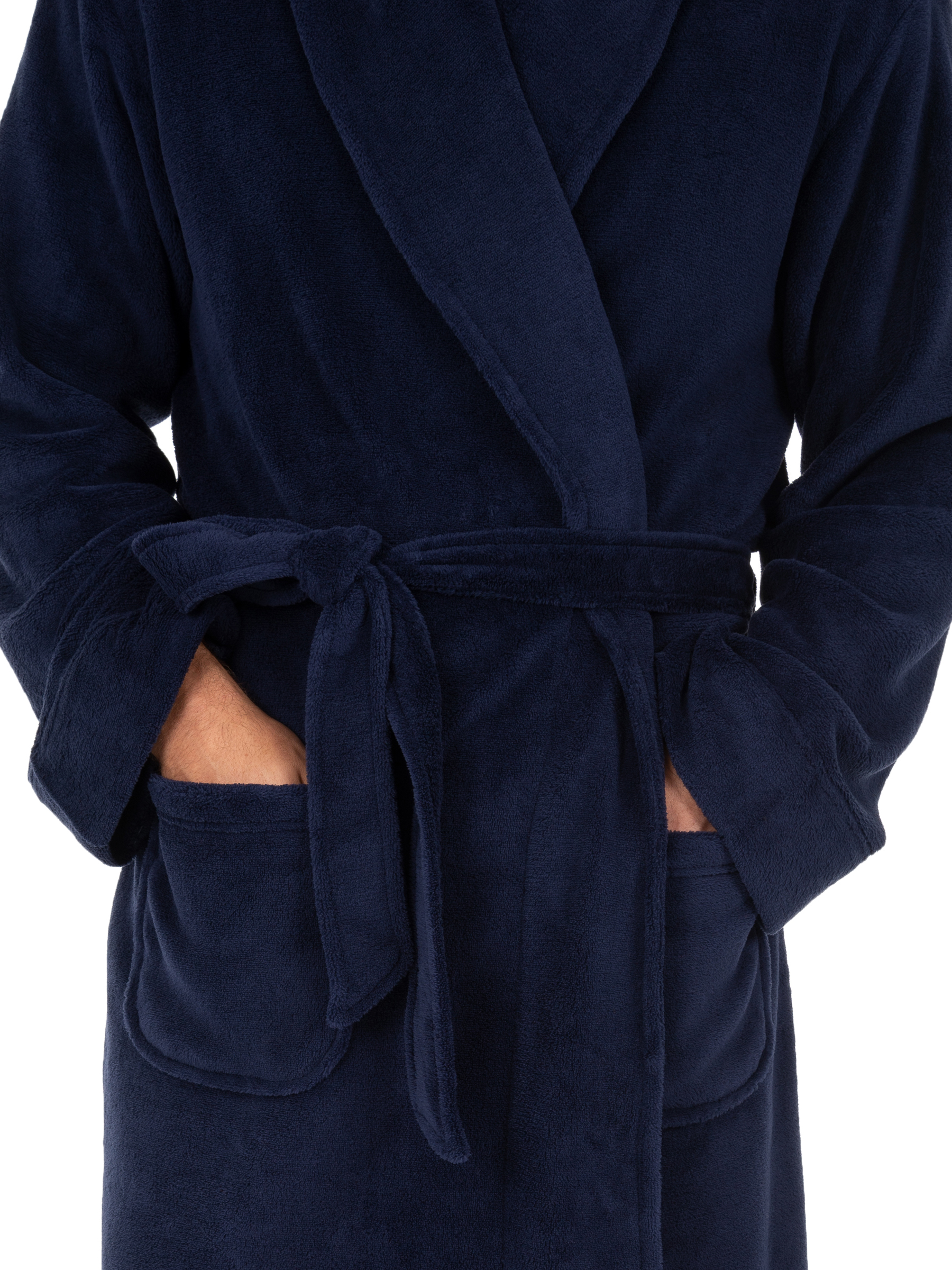 Fruit of the Loom Adult Mens Solid Plush Fleece Bathrobe One Size - image 3 of 5