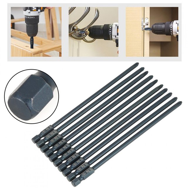 Hilitand Screwdriver Bits Set, Cross Head Bit, 10pcs Electric Drills For Air Screwdrivers