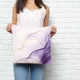 thumbnail image 3 of Throw Pillow Covers 16x16 Inch, Marble Purple Decorative Pillow Cases for Couch Sofa Bed, Gold White Modern Gradient Ocean Ripple Cotton Linen Square Home Decor Pillowcases with Hidden Zipper, 3 of 7