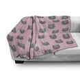 thumbnail image 3 of Cat Soft Flannel Fleece Throw Blanket, Greyscale Feline Portraits with Pastel Colored Stars and Hearts Background, Cozy Plush for Indoor and Outdoor Use, 50" x 60", Grey Pink Pale Pink, by Ambesonne, 3 of 6