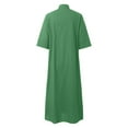 thumbnail image 5 of Dpytoraw Women's Loose Casual Three Quarter Sleeve Linen Shirt Dress For Spring And Summer Midi Dresses for Women, 5 of 5