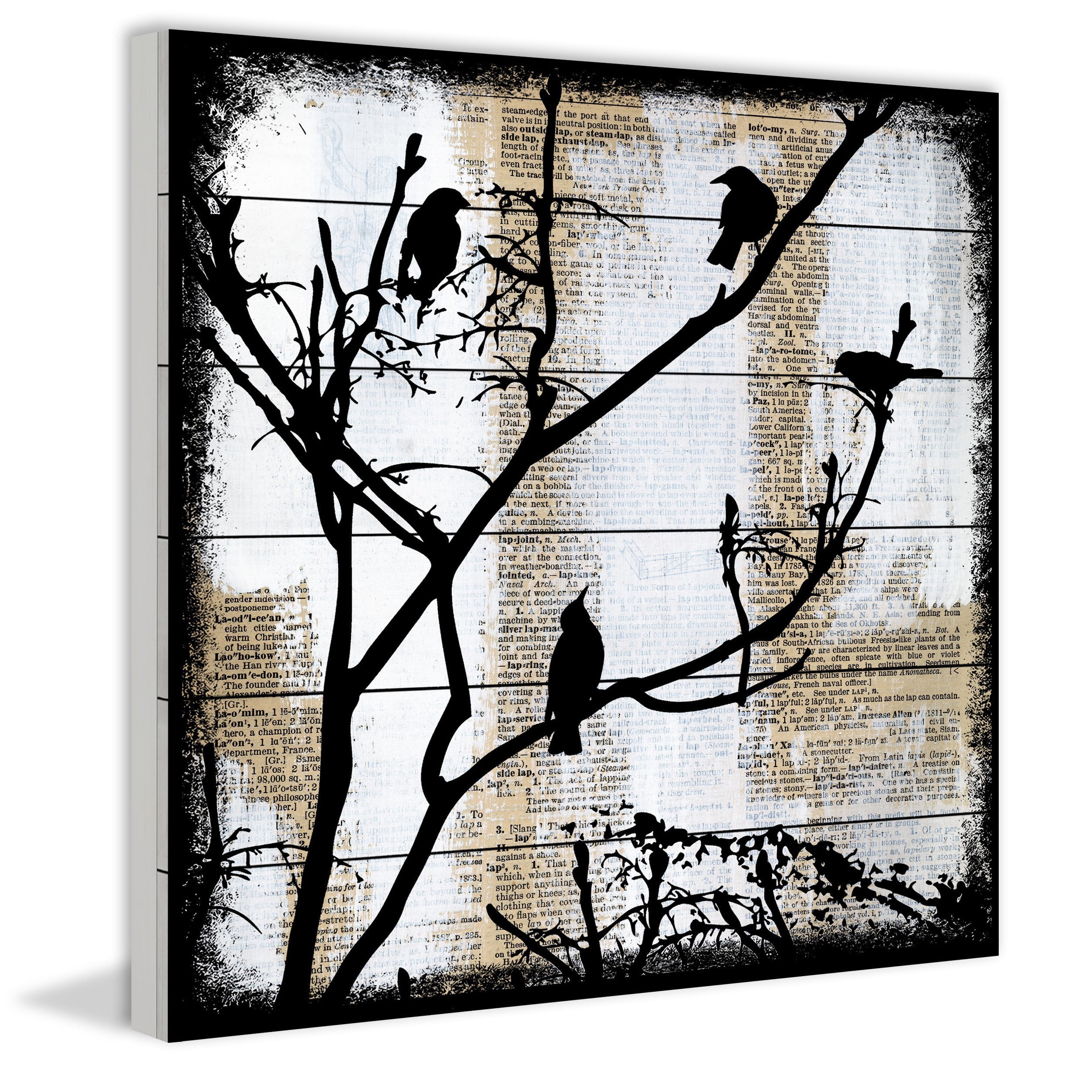 Marmont Hill "Bird Committee" by Vicki Butler Painting Print on White Wood
