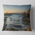 thumbnail image 2 of Designart Sydney Sunrise Over Seashore - Seascape Throw Pillow - 18x18, 2 of 5