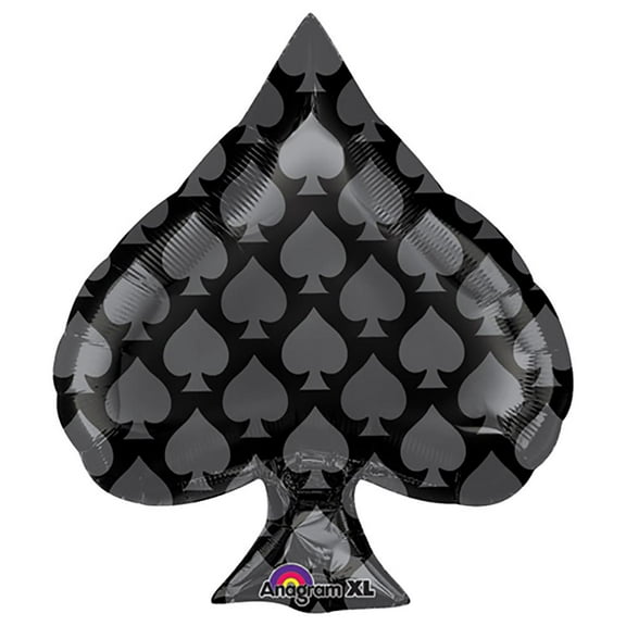 LOONBALLOON Casino Balloons, 22″ BLACK SPADE