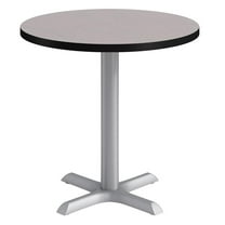 KFI Studios 30in Round Dining Table - 29in H - Gray Top - Silver Base