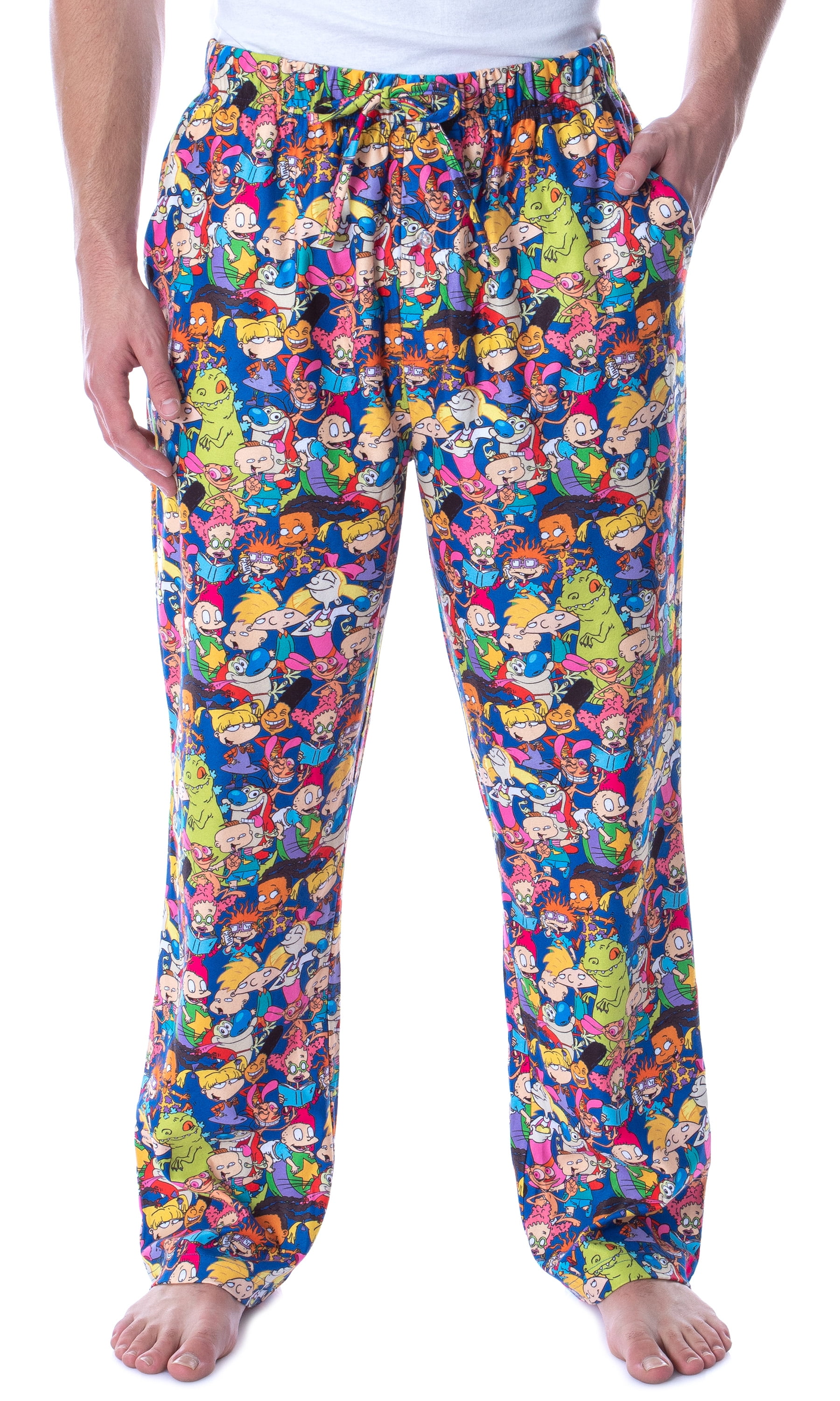 Nickelodeon Men's 90s Cartoon Characters Allover Loungewear Pajama ...