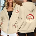 thumbnail image 4 of Christmas Hoodies for Women 2025 Long Sleeve Zip Up Santa Claus Graphic Hooded Sweatshirt with Pockets Jacket Coat, 4 of 8