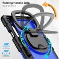thumbnail image 4 of ELEHOLD Rugged Case for Samsung Galaxy Tab S11 2025,11-inch, Three-Layer Protection with Screen Protector Portable Folding Handle Grip 360° Rotating Kickstand Bracket Shockproof Cover,A, 4 of 8
