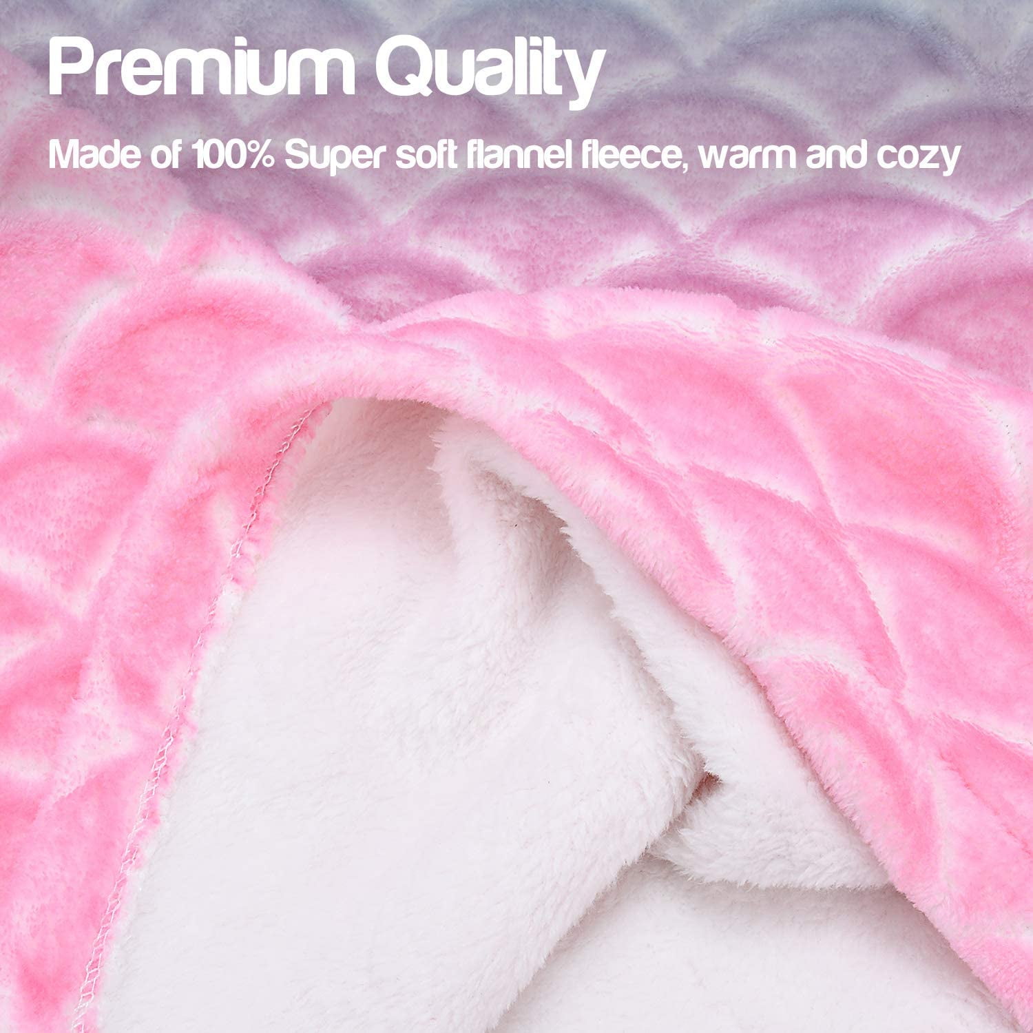 150 x 48cm Mermaid Tail Blanket for Kids Soft Warm Fleece Sleeping Bag for Girls Toddlers Teens Fish Scale Pattern Walmart