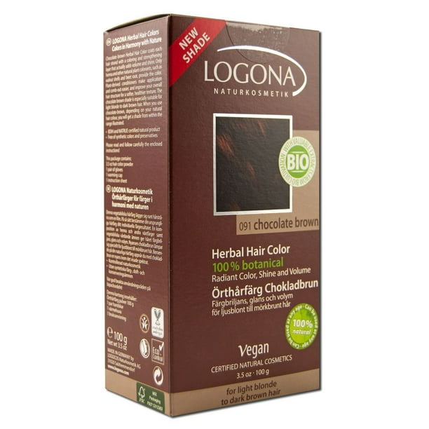 Logona Natural Body Care Herbal Hair Color Powders Chocolate 3.5 oz