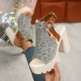 thumbnail image 5 of Pandaie High Heels for Women Ankle Buckle Strap Slingback Platform Heeled Sandals 4.33 Inch Leopard Print Ladies Dressy Pumps (Grey,7.5), 5 of 8