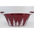 thumbnail image 1 of Red with White Pine Trees & Handles Bucket, 1 of 1