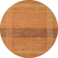 thumbnail image 1 of Ahgly Company Machine Washable Indoor Round Abstract Orange Red Area Rugs, 3' Round, 1 of 7