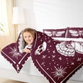 thumbnail image 4 of Manfei Gothic Skeleton Moth Full Size Comforter Sets,Boho bohemian Theme Bedding Comforter Set,Red White Bedding Sets For Men Women,Ultra Soft Home Decor Reversible,3 Pieces, 4 of 8