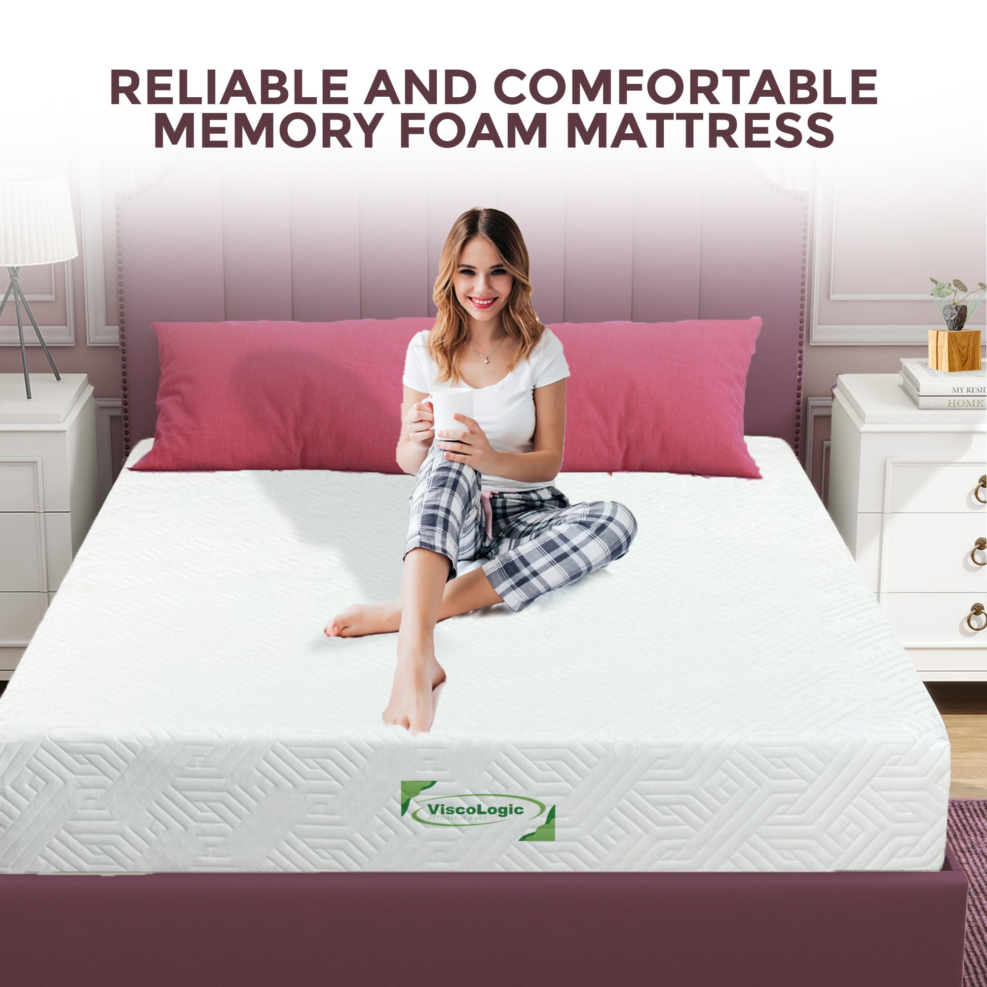 ViscoLogic Dream Luxury 10" King Gel Memory Foam Mattress for Cool Sleep Medium-Firm, CertiPUR-US®