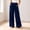 Dark Blue, variant on Women's Solid‑Color Corduroy Relaxed Wide Leg Pants Elastic Waistband Decor Button Side Patch Pockets Pink