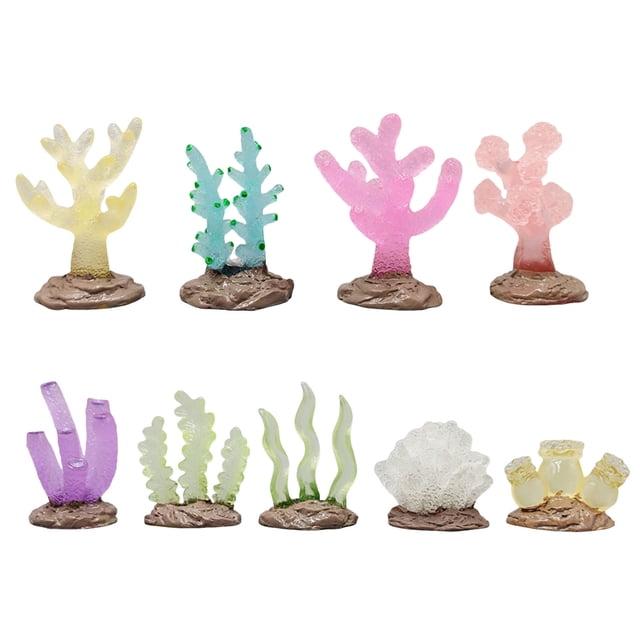 Adorno de coral que brilla en la oscuridad - Diseño realista, requiere luz actínica, para acuarios y decoración de interiores