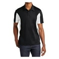 thumbnail image 1 of Yellow Rooster Mens Side Blocked Micropique Sport-Wick Polo Black/ White 6XL, 1 of 7