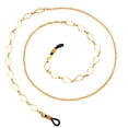 thumbnail image 2 of 2x Gold Meral Beaded Eyewear Retainer Strap - Sunglass Holder Beads Necklace, Retro Eyeglasses String - 70cm Long, 2 of 8