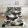 thumbnail image 2 of jejeloiu Gothic Moth Skull Bedding Comforter Set,Vintage Flower Floral Twin Comforter Sets,Black Beige Bedding Set For Super Cozy Room Decor Reversible,2 Pieces, 2 of 8