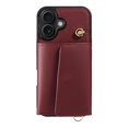 thumbnail image 2 of ELEHOLD Wallet Case for iPhone 16 Plus, PU Leather Flip Case with Crossbody & Wrist Strap,Full Protection Case with Card Slots & Kickstand,Winered, 2 of 7