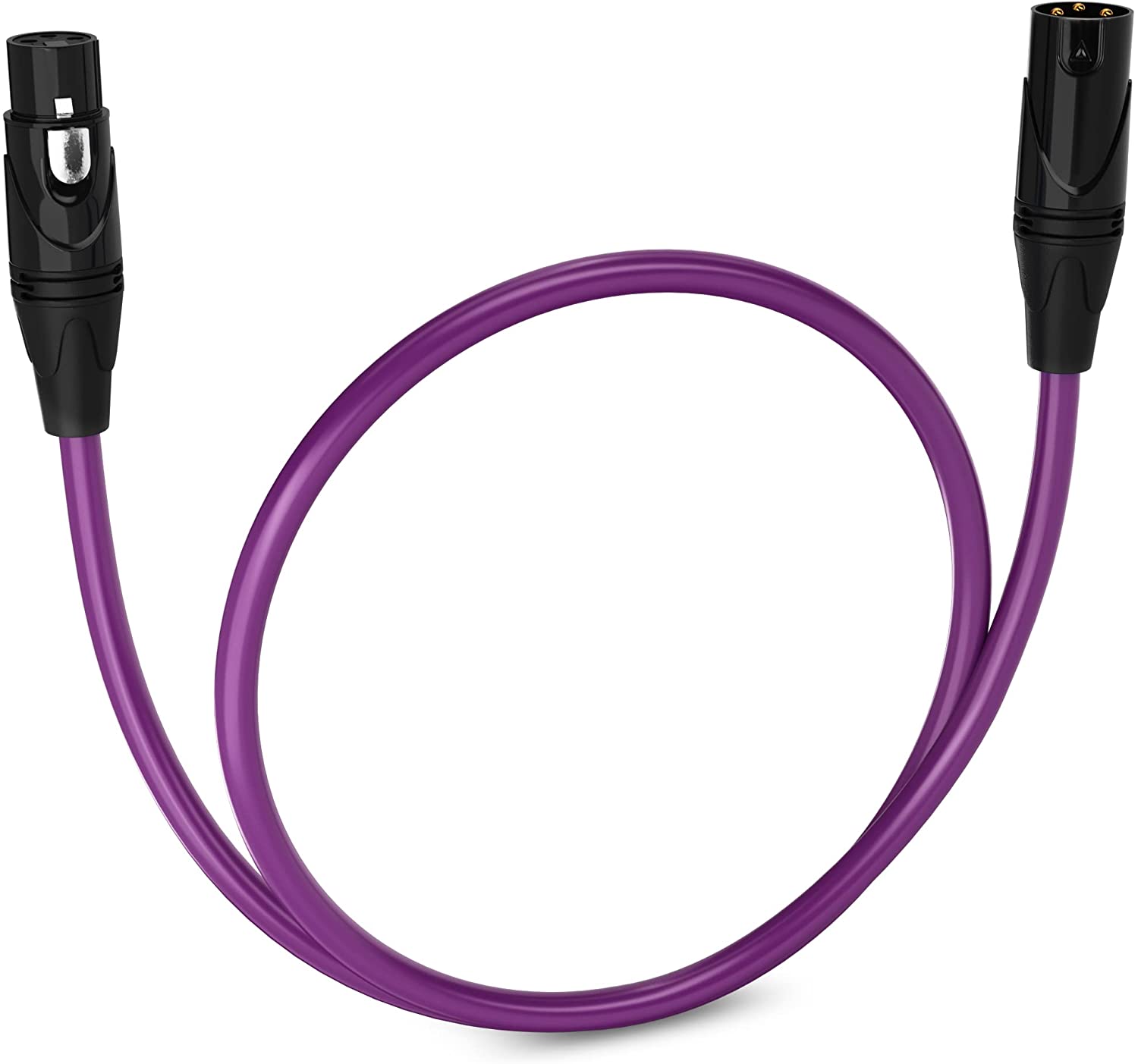LyxPro 1.5 feet Microphone XLR Cable, Male to Female, 3 Pin Mic Cable, Purple
