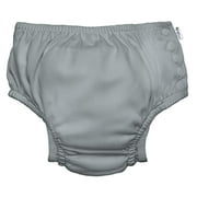 i play by Green Sprouts Reusable, Eco Snap Swim Diaper with Gussets, UPF 50+, Gray, 6 mo