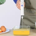 thumbnail image 3 of Batidor de huevos eléctrico portátil USB, espumador de leche, agitador de café, mezclador, utensilios de cocina, color blanco, 3 of 14