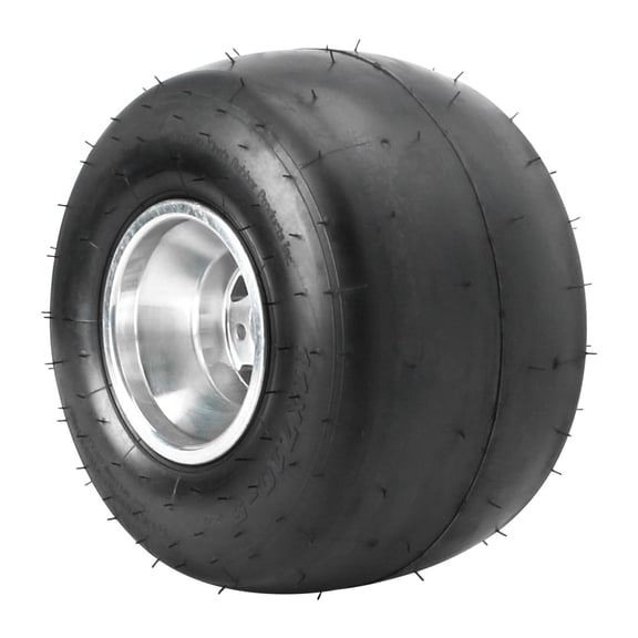 11x7.10-5 Rear Wheel Tire with Rim 3 Lug 50mm Spacing, 11x7.10x5 Slick Street Tire & 3 Stud 5" Aluminum Rim, 4PR Replacement, Smooth Tread for ATV Drift Trike Racing Go Kart Quad Golf Cart Mini Bike