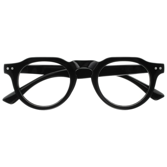 OPULIZE RIO Blue Light Blocking Reading Glasses - Flat Top Frame - Black - Mens Womens - Spring Hinges - B53-1 - 1.00