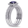 thumbnail image 3 of Everly Women's Created Sapphire Sterling Silver Bridal Set, 3 of 6