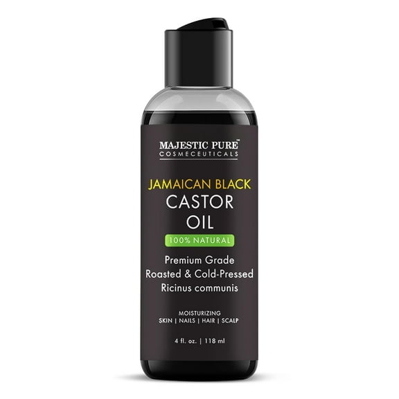 Majestic Pure Pure Jamaican Black Castor Oil for Hair Care, Strengthening, Nourishing, and Volumizing Formula - Non GMO Verified, 4 fl oz