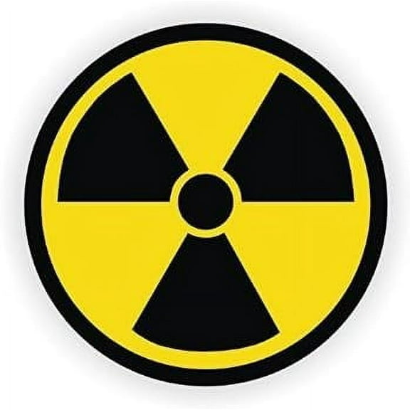 9 Pack - StickerDad® NUCLEAR RADIATION Symbol vinyl Hard Hat Helmet decal - size: 2" ROUND - Hard Hat, Helmet, Windows, Walls, Bumpers, Laptop, Lockers, etc