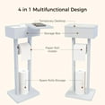 thumbnail image 2 of Hltsor 4-in-1 White Toilet Paper Holder Stand with Storage Shelf   Bamboo Free Standing Toilet Tissue Roll  Toilet Wipes Dispenser Organizer  Temporary Desktop for Bathroom (Patent ), 2 of 14