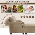 thumbnail image 5 of Lunale Accent Chair with Storage Ottoman & Adjustable Backrest, Chaise Lounge Chair Indoor with USB, Living Room Reading Armchair, Camel, 5 of 10