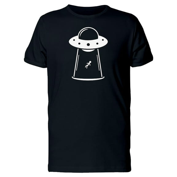 Alien Spaceship Lifting Person T-Shirt Men -Image by Shutterstock, Male Large
