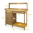 thumbnail image 4 of PETSCOSSET Brown Wood Garden Potting Bench, Galvanized Metal Tabletop, 4 of 10