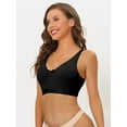 thumbnail image 5 of Unique Bargains Women's Wirefree Padded Bra Straps Full Coverage Bralettes 42F Black, 5 of 6