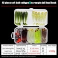 thumbnail image 4 of Jig Hook Bait Box Kit de señuelos de pesca suave Cabeza con aparejos (estilo A) 40 piezas JShteea Para Estrenar, 4 of 7
