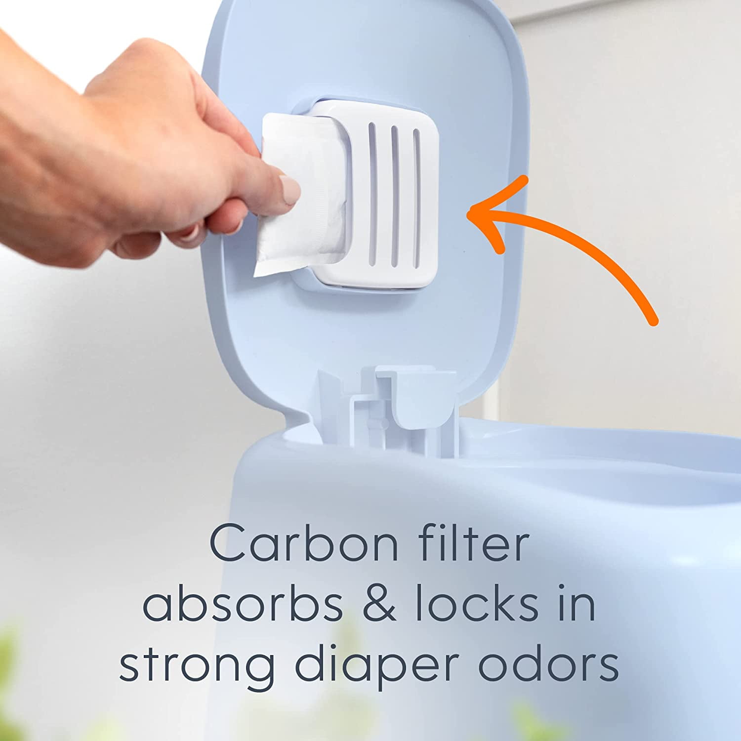 Diaper Genie Complete Pail, Blue, Includes 1 Diaper Pail, 1 Round Refill - 270 Count, 1 Filter
